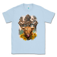 Dusty Blue Western Heifer Cow with crosses Classic Tee - LillyAllenDesigns