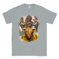 Heather Grey Western Heifer Cow with crosses Classic Tee - LillyAllenDesigns