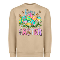 Mushroom Happy Easter with eggs Easter Day Heavyweight Sweatshirt - HowdyJamesFarm