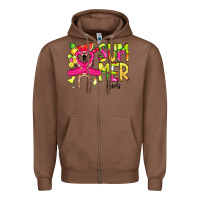 Chestnut Summer Girls Flamingo Zipper Hoodie - CowCowDesign