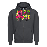 Smoke Summer Girls Flamingo Zipper Hoodie - CowCowDesign