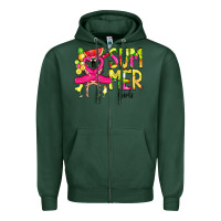 Sports Green Summer Girls Flamingo Zipper Hoodie - CowCowDesign