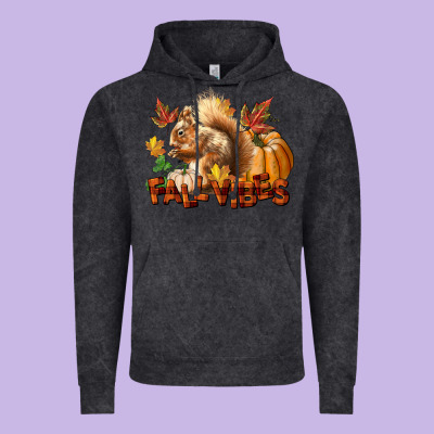 Fall Vibes Squirrel Vintage Hoodie Designed By Lillyallendesigns