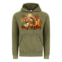 Vintage Olive Fall Vibes Squirrel Vintage Hoodie - LillyAllenDesigns