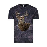 Cloud Black white tailed buck deer head Vintage Tee - LillyAllenDesigns