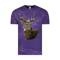 Cloud Purple white tailed buck deer head Vintage Tee - LillyAllenDesigns