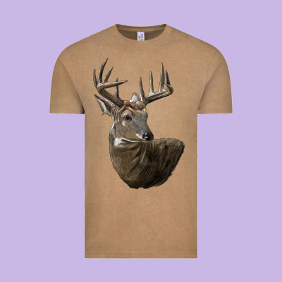White Tailed Buck Deer Head Vintage Tee Designed By Lillyallendesigns