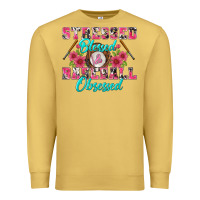 Antique Gold stressed blessed & baseball obsessed Premium Sweatshirt - BundleAndBundleShop