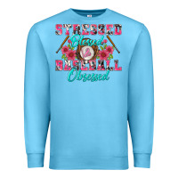 Ocean Blue stressed blessed & baseball obsessed Premium Sweatshirt - BundleAndBundleShop