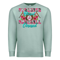 Seafoam stressed blessed & baseball obsessed Premium Sweatshirt - BundleAndBundleShop