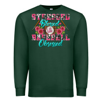 Sports Green stressed blessed & baseball obsessed Premium Sweatshirt - BundleAndBundleShop