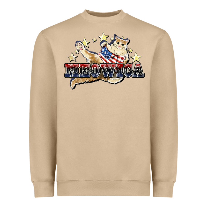 Meowica Cat 4th Of July Heavyweight Sweatshirt by HowdyJamesFarm | Teevron