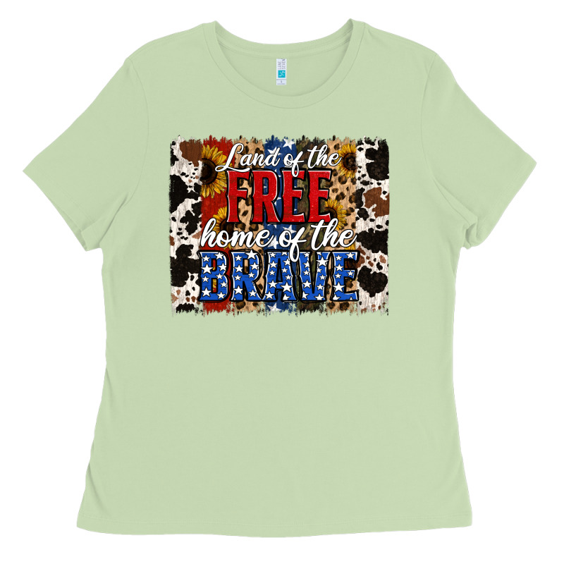 Land Of The Free  Th Of July Brushstroke Ladies Tee by Jasminsmagicworld | Teevron