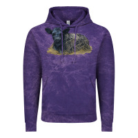 Cloud Purple Black Angus Calf Illustrations Vintage Hoodie - LillyAllenDesigns
