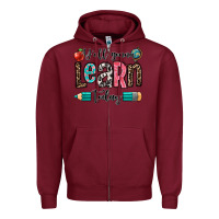 Burgundy y'all gonna learn today Zipper Hoodie - OliviaCreatesArt