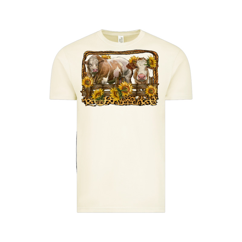 Simmental Bull And Heifer With Sunflowers Vintage Tee by LillyAllenDesigns | Teevron