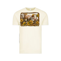 Vintage Arctic simmental bull and heifer with sunflowers Vintage Tee - LillyAllenDesigns