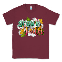 Burgundy Grow In Faith Classic Tee - LillyAllenDesigns