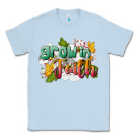 Dusty Blue Grow In Faith Classic Tee - LillyAllenDesigns
