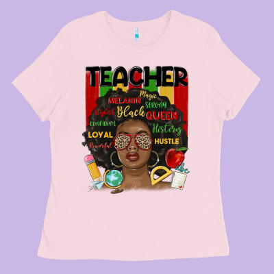 Black Woman Teacher Ladies Tee Designed By Maliassmallbusiness