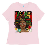 Bubblegum Pink black woman teacher Ladies Tee - MaliasSmallBusiness