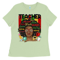 Matcha black woman teacher Ladies Tee - MaliasSmallBusiness