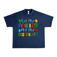 Navy see the ability not the disability Urban Heavy Tee - Artiststas