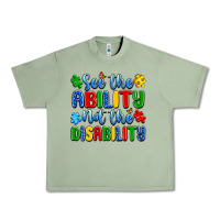 Oil Green see the ability not the disability Urban Heavy Tee - Artiststas