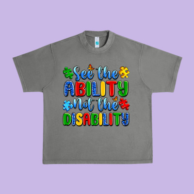 See The Ability Not The Disability Urban Heavy Tee Designed By Artiststas