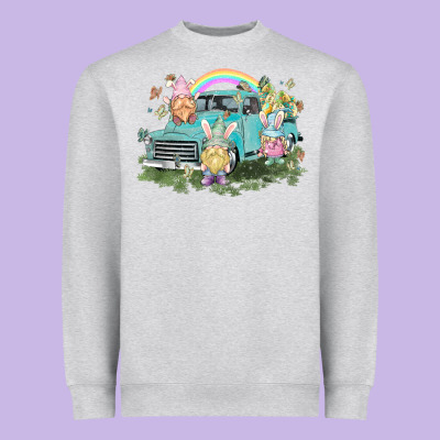 Easter Gnomies With Truck Easter Day Heavyweight Sweatshirt Designed By Howdyjamesfarm