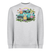 Heather Grey Easter gnomies with truck Easter Day Heavyweight Sweatshirt - HowdyJamesFarm