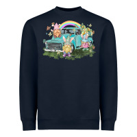 Navy Easter gnomies with truck Easter Day Heavyweight Sweatshirt - HowdyJamesFarm