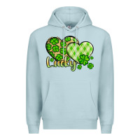 Blue Mist St. Patrick's Lucky hearts Premium Hoodie - OliviaCreatesArt