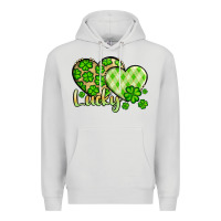 Dove Grey St. Patrick's Lucky hearts Premium Hoodie - OliviaCreatesArt