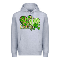Heather Grey St. Patrick's Lucky hearts Premium Hoodie - OliviaCreatesArt