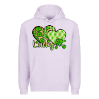 Lilac St. Patrick's Lucky hearts Premium Hoodie - OliviaCreatesArt