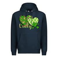 Navy St. Patrick's Lucky hearts Premium Hoodie - OliviaCreatesArt