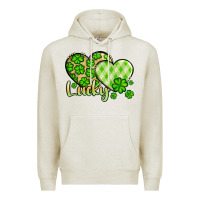 Oatmeal Heather St. Patrick's Lucky hearts Premium Hoodie - OliviaCreatesArt