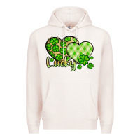 Pale Pink St. Patrick's Lucky hearts Premium Hoodie - OliviaCreatesArt
