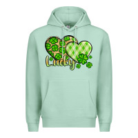 Seafoam St. Patrick's Lucky hearts Premium Hoodie - OliviaCreatesArt