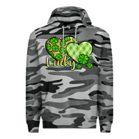 Slate Camo St. Patrick's Lucky hearts Premium Hoodie - OliviaCreatesArt