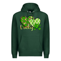 Sports Green St. Patrick's Lucky hearts Premium Hoodie - OliviaCreatesArt