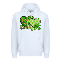White St. Patrick's Lucky hearts Premium Hoodie - OliviaCreatesArt