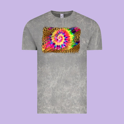Leopard, Tie Die Backgraund Vintage Tee Designed By Jahusdesignshop