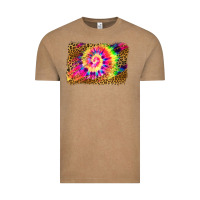 Vintage Coffee leopard, tie die backgraund Vintage Tee - JahusDesignShop
