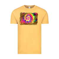 Vintage Mustard leopard, tie die backgraund Vintage Tee - JahusDesignShop