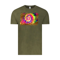 Vintage Olive leopard, tie die backgraund Vintage Tee - JahusDesignShop