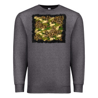 Charcoal Heather camouflage and leopard background Premium Sweatshirt - BundleAndBundleShop