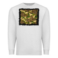 Oatmeal Heather camouflage and leopard background Premium Sweatshirt - BundleAndBundleShop