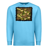 Ocean Blue camouflage and leopard background Premium Sweatshirt - BundleAndBundleShop